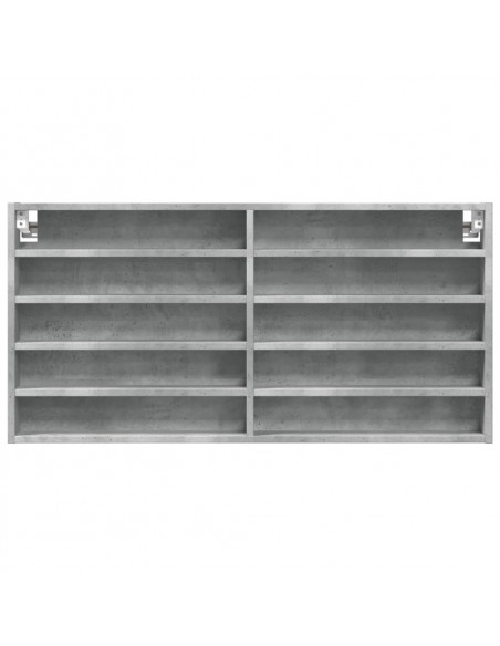 Armadietto Vetrina Grigio Cemento 100x8,5x50 cm Multistrato