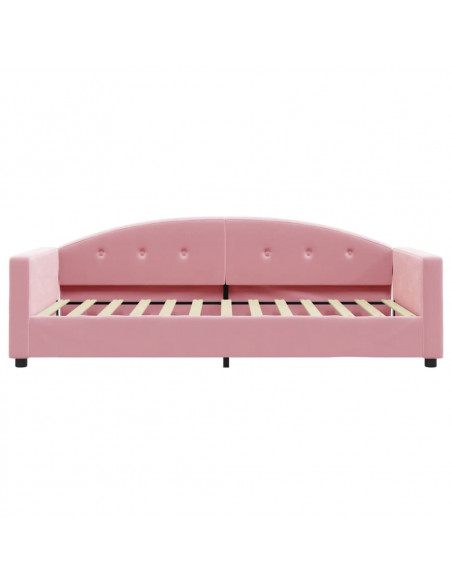 Divano Letto con Materasso Rosa 90x200 cm in Velluto