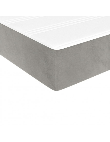 Materasso a Molle Grigio Chiaro 140x210x20 cm in Velluto