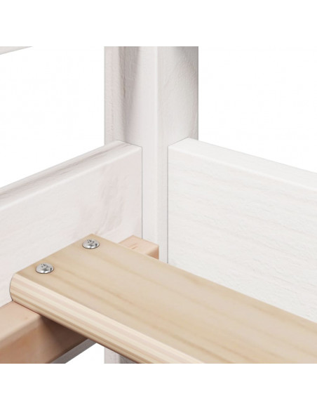 Dormeuse con Tetto 90x200 cm Bianco in Legno Massello di Pino