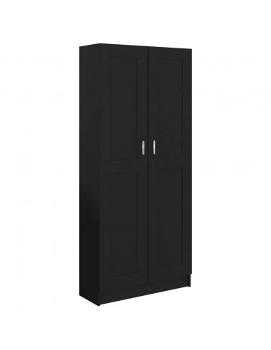 Libreria Nera 82,5x30,5x185,5 cm in Legno Multistrato