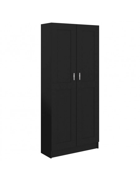 Libreria Nera 82,5x30,5x185,5 cm in Legno Multistrato