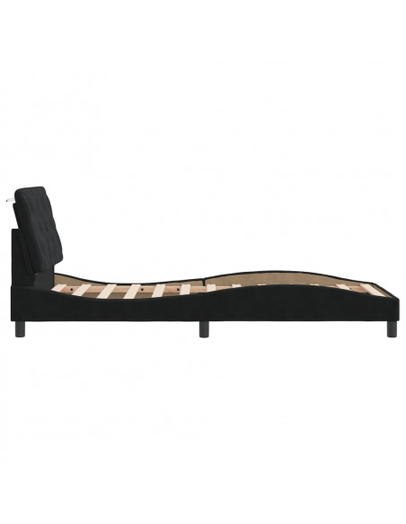 Giroletto con Luci LED Nero 80x200 cm in Velluto