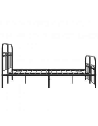 Giroletto con Testiera e Pediera Metallo Nero 137x190 cm