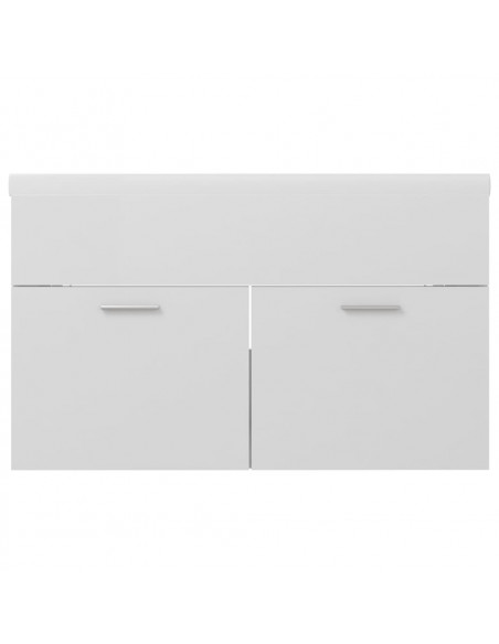 Mobile Bagno con Lavabo Integrato Bianco Lucido in Truciolato