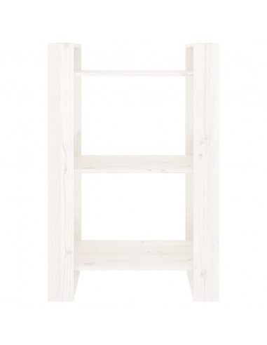 Libreria/Divisorio Bianco 60x35x91 cm in Legno Massello di Pino