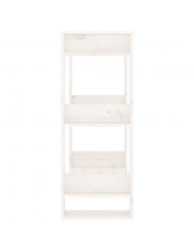 Libreria/Divisorio Bianco 60x35x91 cm in Legno Massello di Pino