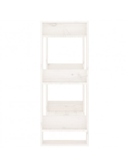 Libreria/Divisorio Bianco 60x35x91 cm in Legno Massello di Pino