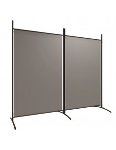 Divisorio a 2 Pannelli Antracite 175x180 cm Tessuto 2