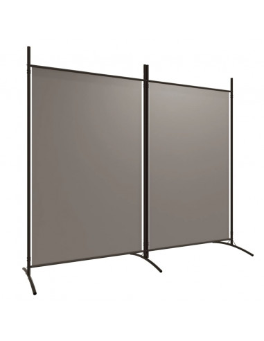 Divisorio a 2 Pannelli Antracite 175x180 cm Tessuto