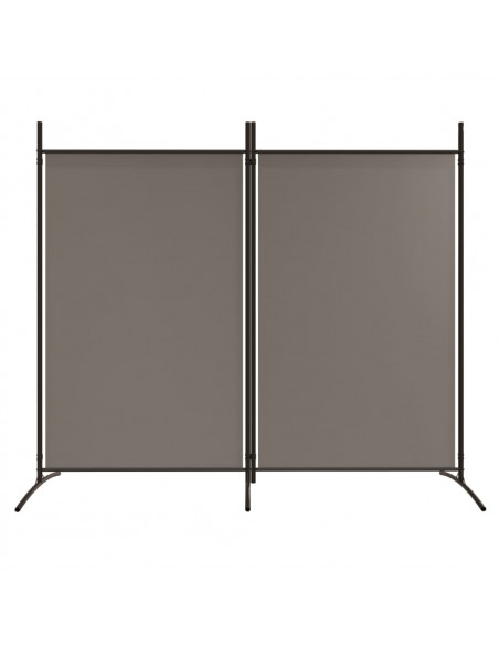 Divisorio a 2 Pannelli Antracite 175x180 cm Tessuto