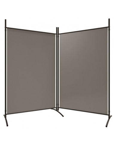 Divisorio a 2 Pannelli Antracite 175x180 cm Tessuto