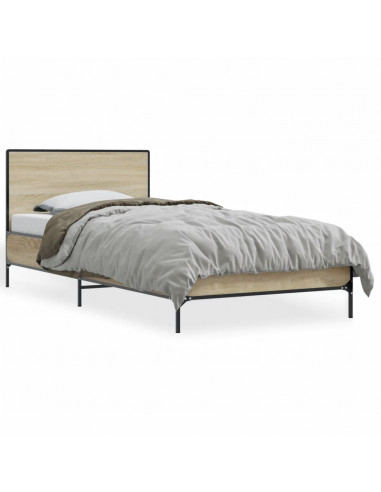 Giroletto Rovere Sonoma 90x190cm in Legno Multistrato e Metallo