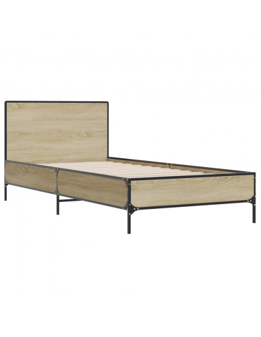 Giroletto Rovere Sonoma 90x190cm in Legno Multistrato e Metallo