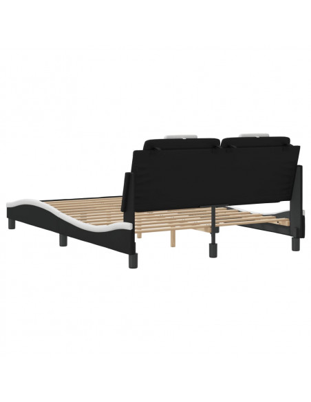 Giroletto con Luci LED Nero e Bianco 120x200 cm in Similpelle