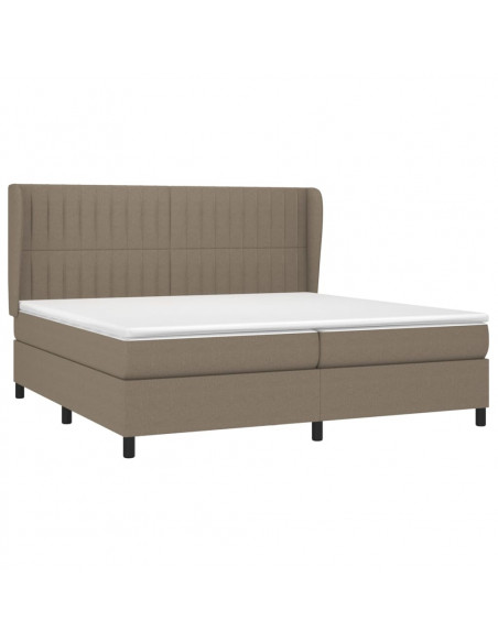 Giroletto a Molle con Materasso Tortora 200x200 cm in Tessuto