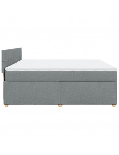 Giroletto a Molle con Materasso Grigio Chiaro180x200 cm Tessuto 2