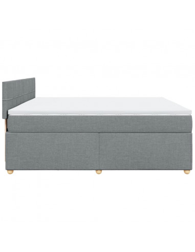 Giroletto a Molle con Materasso Grigio Chiaro180x200 cm Tessuto