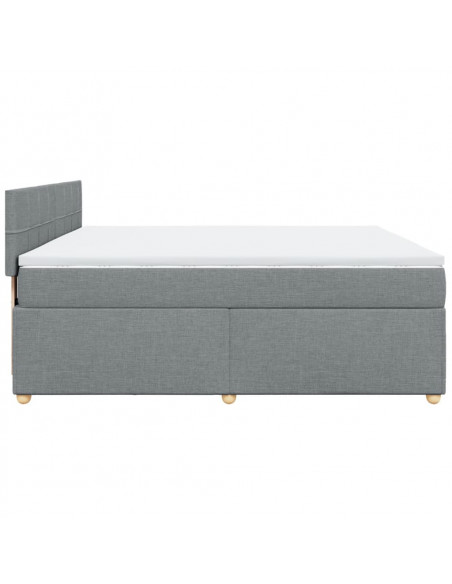 Giroletto a Molle con Materasso Grigio Chiaro180x200 cm Tessuto