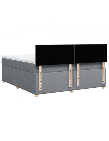 Giroletto a Molle con Materasso Grigio Chiaro180x200 cm Tessuto