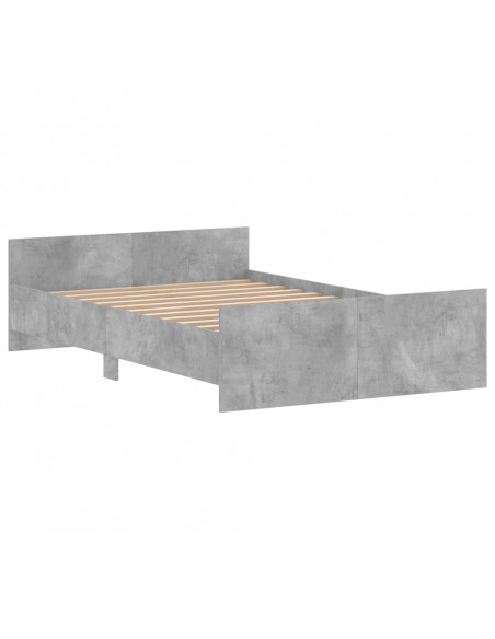 Giroletto con Testiera e Pediera Grigio Cemento 120x200 cm
