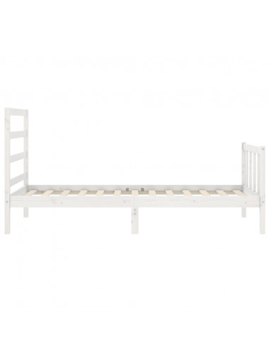 Giroletto con Testiera Bianco 90x190 cm in Legno Massello