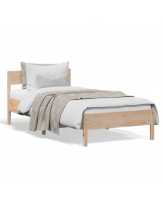 Giroletto con Testiera 100x200 cm Legno Massello di Pino 2