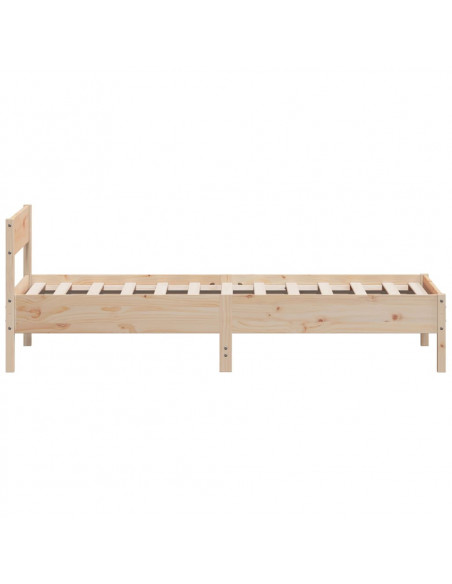Giroletto con Testiera 100x200 cm Legno Massello di Pino