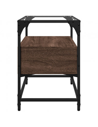 Mobile TV Piano Vetro Rovere Marrone 60x35x51 Legno Multistrato