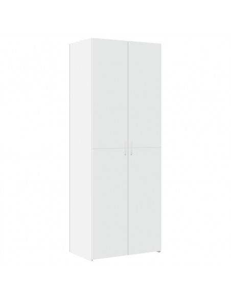 Credenza Bianca 70x42,5x185 cm in Legno Multistrato