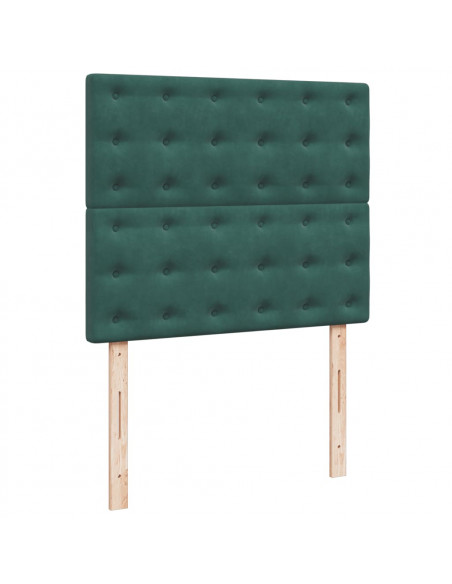 Giroletto a Molle con Materasso Verde Scuro 120x200 cm Velluto