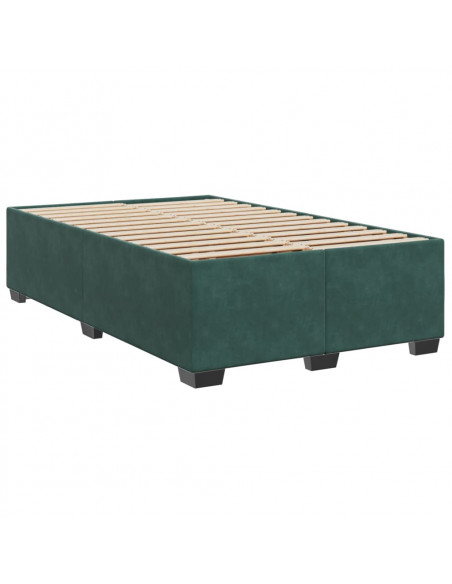 Giroletto a Molle con Materasso Verde Scuro 120x200 cm Velluto