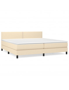 Giroletto a Molle con Materasso Crema 200x200 cm in Tessuto 2