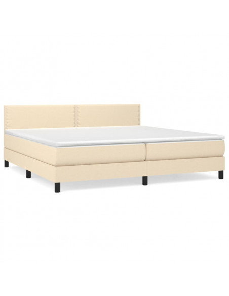 Giroletto a Molle con Materasso Crema 200x200 cm in Tessuto