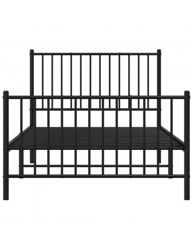 Giroletto con Testiera e Pediera Metallo Nero 100x190 cm