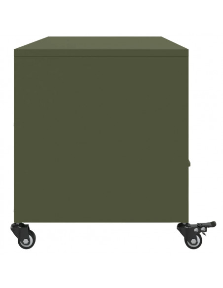 Mobile TV Verde Oliva 100,5x39x43,5cm Acciaio Laminato a Freddo