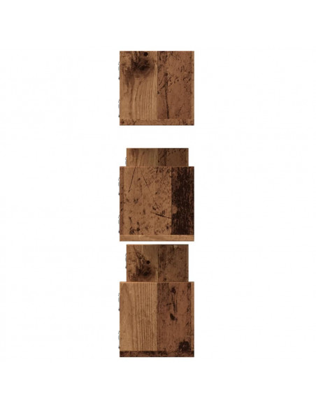 Mensole a Parete 3pz Legno Antico 80x18x18 cm in Truciolato