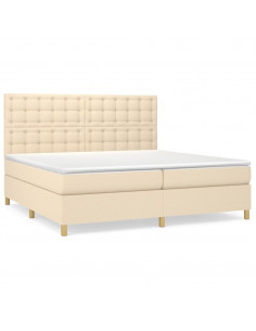 Giroletto a Molle con Materasso Crema 200x200 cm in Tessuto 2