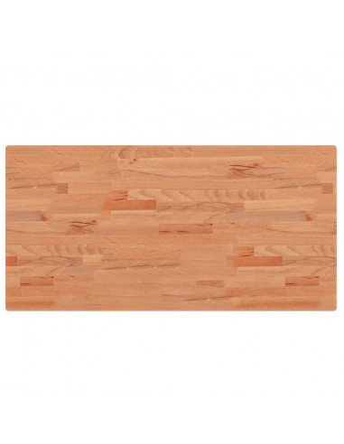 Piano Bagno 100x50x2,5 cm in Legno Massello di Faggio