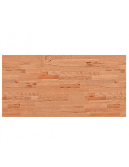Piano Bagno 100x50x2,5 cm in Legno Massello di Faggio