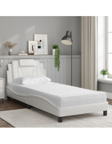 Letto con Materasso Bianco 80x200 cm in Similpelle
