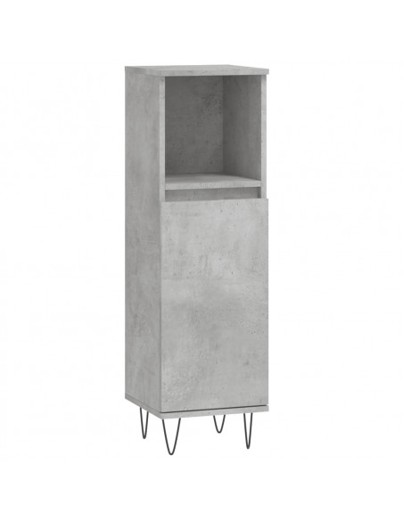 Set Mobili da Bagno 3 pz Grigio Cemento in Legno Multistrato