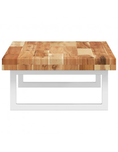 Ripiano a Parete per Lavabo in Acciaio e Massello di Acacia