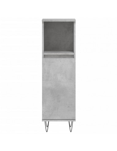 Set Mobili da Bagno 3 pz Grigio Cemento in Legno Multistrato