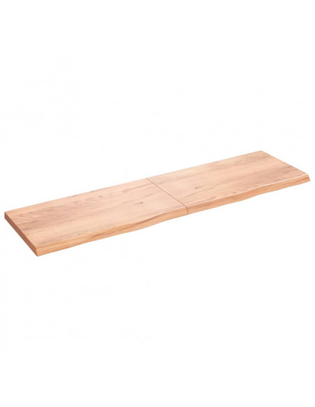 Piano Bagno Marrone 220x60x(2-6) cm Legno Massello Trattato
