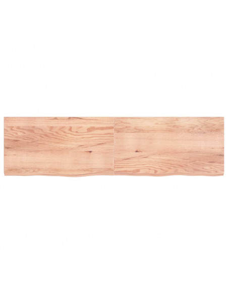 Piano Bagno Marrone 220x60x(2-6) cm Legno Massello Trattato
