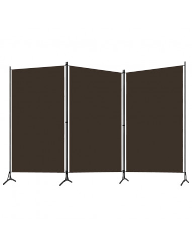 Paravento a 3 Pannelli Marrone 260x180 cm