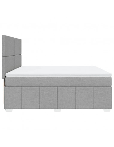 Giroletto a Molle con Materasso Grigio Chiaro180x200 cm Tessuto