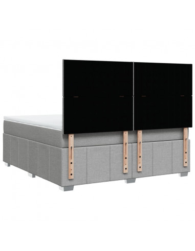 Giroletto a Molle con Materasso Grigio Chiaro180x200 cm Tessuto