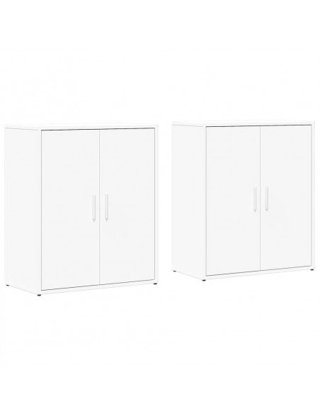 Credenze 2 pz Bianche 60x31x70 cm in Legno Multistrato